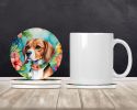 Beagle Luau Large Sandstone Coasters Pack of 4 Absorbent Round Coasters Decor Gifts for Men or Women, 4 in, Multicolor
