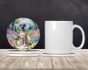 Great Dane Spring Path Large Sandstone Coasters Pack of 4 Absorbent Round Coasters Decor Gifts for Men or Women, 4 in, Multicolor