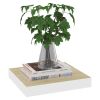 Oak and White Floating Wall Shelves-Set of 4 MDF(9.1"x9.3)