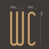 Brass WC Door Sign-Modern Metal Restroom Wall Plaque