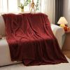 SOGA Burgundy Throw Blanket â€“ Warm and Cozy Fleece Comforter for Sofa, Bed, Living Room, or Home DÃ©cor, Soft Decorative Blanket for Year-Round Use