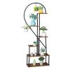 Decor Accents Plant Stands Black Half-Heart Iron & Wood 6-Layer Stand