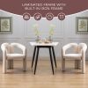 COOLMORE Contemporary Designed Velvet Fabric Upholstered Accent/Dining Chair /Barrel Side Chairs Kitchen Armchair for Living Room set of 2 (Beige Velv