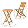 Natural Acacia Folding Bistro Set