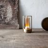 Portable Brass Cordless LED Lantern – Battery Powered Ambient Table Light