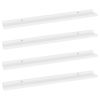 White Floating Wall Shelves-Set of 4 Modern Display Ledges