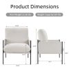 Modern Accent Chair, Comfy Chair with Removable Cushion, Vanity Chair with Wood Armrests for Living Room, Bedroom, White