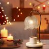 Marble Candle Warmer Lamp - Glass Shade Wax Melter with Timer