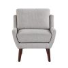 1pc Gray Accent Chair Cushion Seat Chenille Upholstery Comfort Style Durable Solid Wood Legs Contemporary Home Furniture