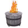 Rustic Smokeless Firepit with Grey Woodgrain Finish