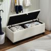 Fashion Beige Velvet Fabric Upholstered large storage rectangular bench for Entryway Bench,Bedroom end of Bed bench.foot of the Bed