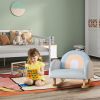 Toddler Rocking Chair with Solid Rubber Wood Frame Soft Velvet Cover