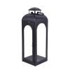 Black Metal Lantern — 18" Candle Holder