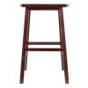 29" Katashi Bar Stool-Solid Wood with Curved seat in Walnut Finish