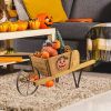 1PC Wooden Wagon Planter with 9 Magnetic Accessories for Garden Yard