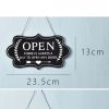 Black Open/Closed Hanging Wood Sign-Double-Sided wall Decor