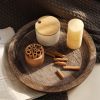 Round Rustic Wood Candle Tray