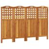 4-Panel Room Divider 63.8"x0.8"x45.3" Solid Wood Acacia