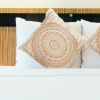 Mandala Fringe Pillow — Soft Beige