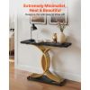 39 in Gold Console Table, Modern Desk Behind the Couch, Wood Rectangle Entrance Desk, Narrow Long Sofa Table Accent Stand with Metal Legs for Hallway
