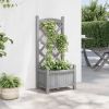 Gray Fir Wood  Planter with Trellis