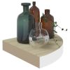 Wall Corner Shelves 4 pcs Oak and White 9.8"x9.8"x1.4" MDF