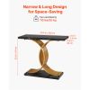 39 in Gold Console Table, Modern Desk Behind the Couch, Wood Rectangle Entrance Desk, Narrow Long Sofa Table Accent Stand with Metal Legs for Hallway