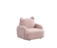 Raelynn 25.5"W Pink Teddy Velvet Bear-Shaped Kids Armchair