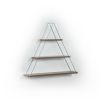Hanging Triangle Wall Shelf-Walnut & Chrome 3-Tier