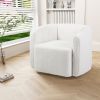 Modern Upholstered Sherpa Accent Chair with Curved Backrest and Armrests