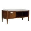 Accent Furniture Entryway Bench - Walnut Wood Frame with Storage Seat