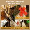 Outsunny 4.5ft 3-Piece Light Up Christmas Deer Family Set of 3, Lighted Reindeer Christmas Decorations with 3 LED Light Modes, Stakes