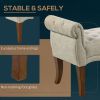 HOMCOM Traditional Style End of Bed Bench, Upholstered Entryway Bench with Button Tufted and Rounded Arm, Beige