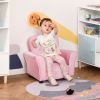 Qaba Pink Princess Toddler Sofa Chair Tufted Upholstered with Diamond Decor Luxury Couch for Kids