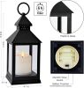 Vintage Black LED Lantern – Brushed Gold