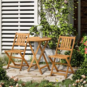 Natural Acacia Folding Bistro Set