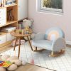 Toddler Rocking Chair with Solid Rubber Wood Frame Soft Velvet Cover