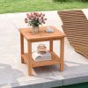 Acacia Wood Side Table with Storage Shelf