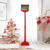 59 Inch Christmas Street Lamp with Sound-Activated Snow Globe Lantern