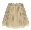 Inverted Corners Fancy Square Pleated Softback Lampshade with Washer Fitter, Taupe Color Natural Fabric Lampshade for Table Lamps