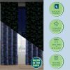 Glow-in-the-Dark Blackout Curtain Panel â€“ Blue Dinosaur Print, 37" x 84", Light Blocking, 1 Panel