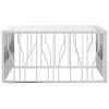Coffee Table 39.4"x39.4"x19.7" Stainless Steel and Glass