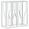 Console Table 27.6"x11.8"x27.6" Stainless Steel and Glass