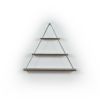 Hanging Triangle Wall Shelf-Walnut & Chrome 3-Tier
