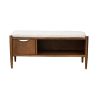 Accent Furniture Entryway Bench - Walnut Wood Frame with Storage Seat