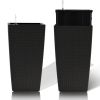 Indoor/Outdoor Modern Faux Rattan Design Square Planter