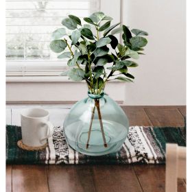 Artificial Eucalyptus Glass Vase
