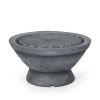Weather Resistant Floor Fountain, Light Gray, 25.25"W x 25.25"D x 13.60"H