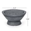 Weather Resistant Floor Fountain, Light Gray, 25.25"W x 25.25"D x 13.60"H