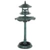 Green 3-in-1 Bird Bath-Feeder,Planter & Birdhouse Pedestal